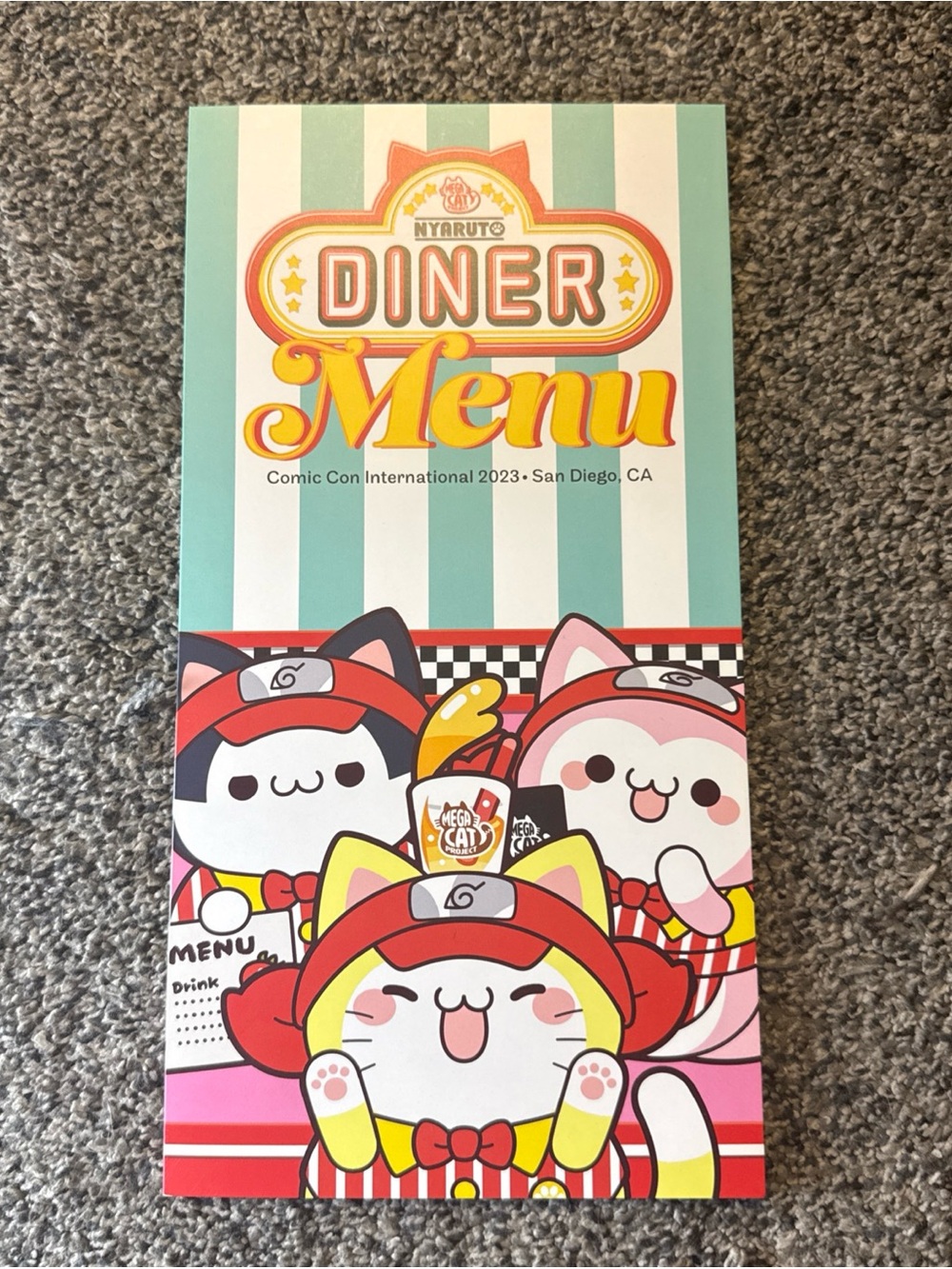 Nyaruto Diner Menu 2023 Comic Con International SDCC MEGA CAT M. Kishimoto